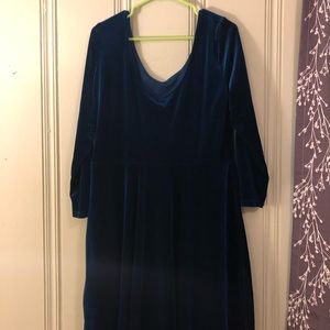 Navy Crushed Velvet ModCloth Dress Plus Size 18